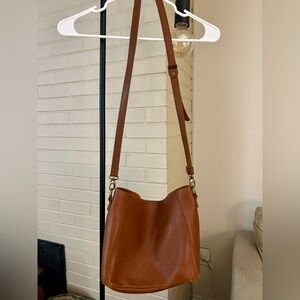 Portland Leather Butterfly Bucket Bag in Honey.